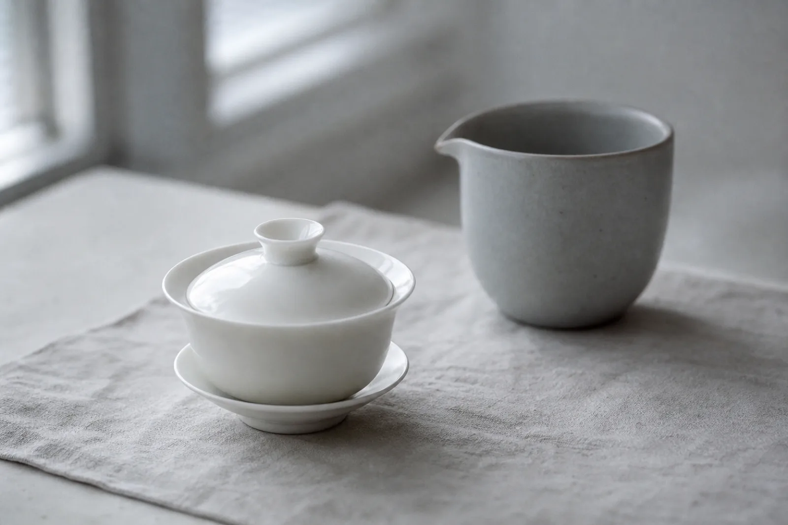 Jingdezhen white porcelain gaiwan, 90ml